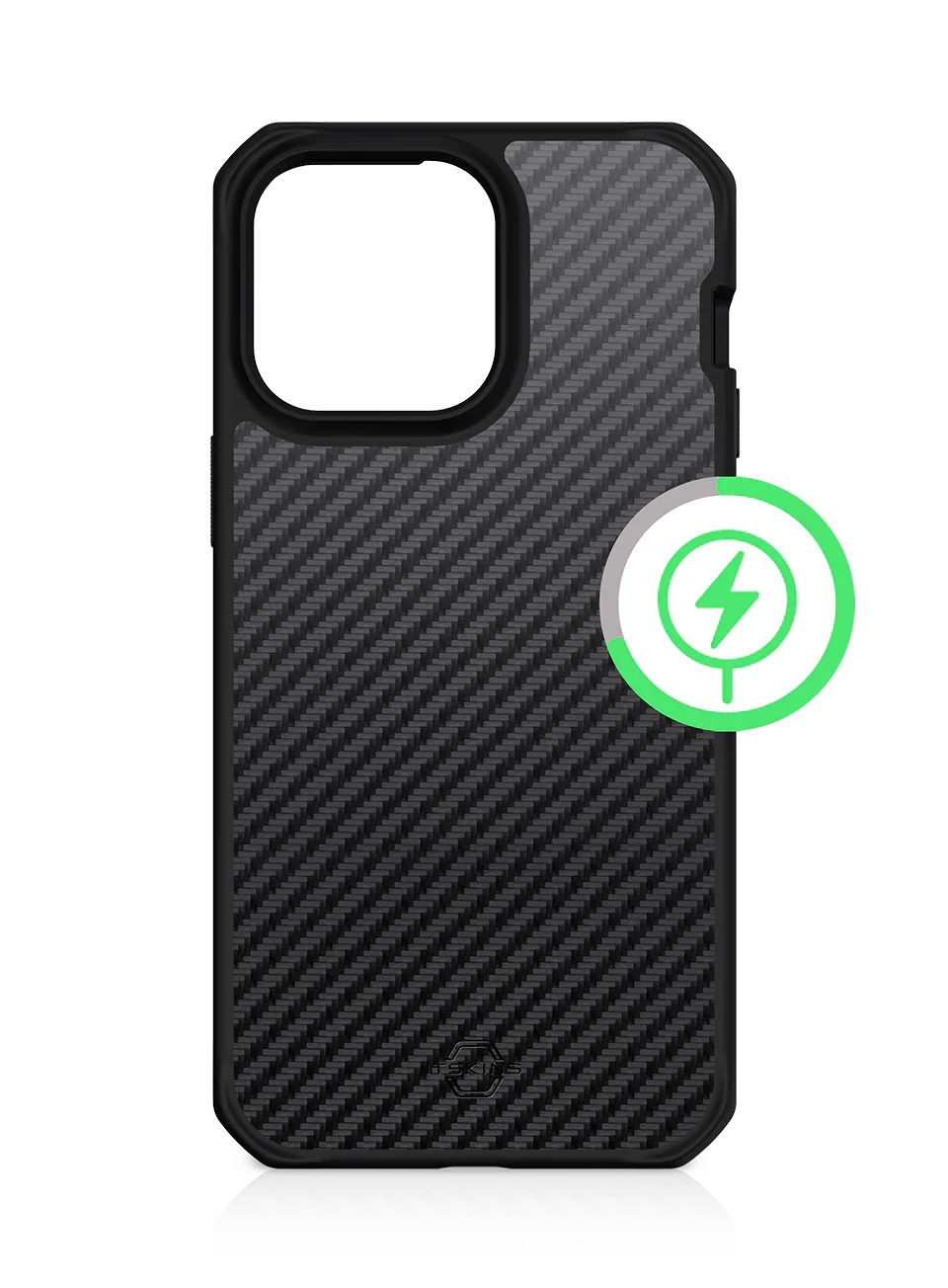 Itskins Ballistic Carbon iPhone 14 Pro Max Magsafe Case - Black - Tashqila Itskins Ballistic Carbon iPhone 14 Pro Max Magsafe Case - Black - Tashqila